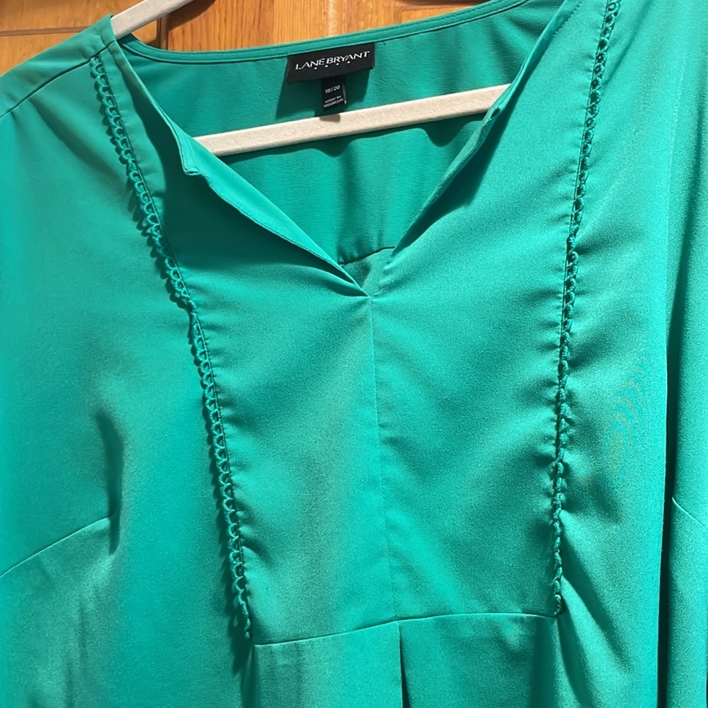 Lane Bryant emerald green top.
